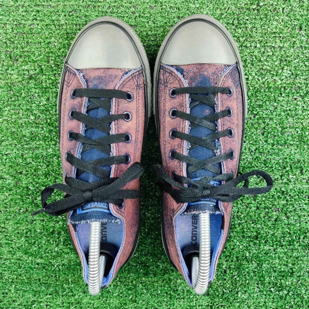 Converse Sneakers Junior 5 Burgundy Blue Chuck Taylor All Star Low Distressed